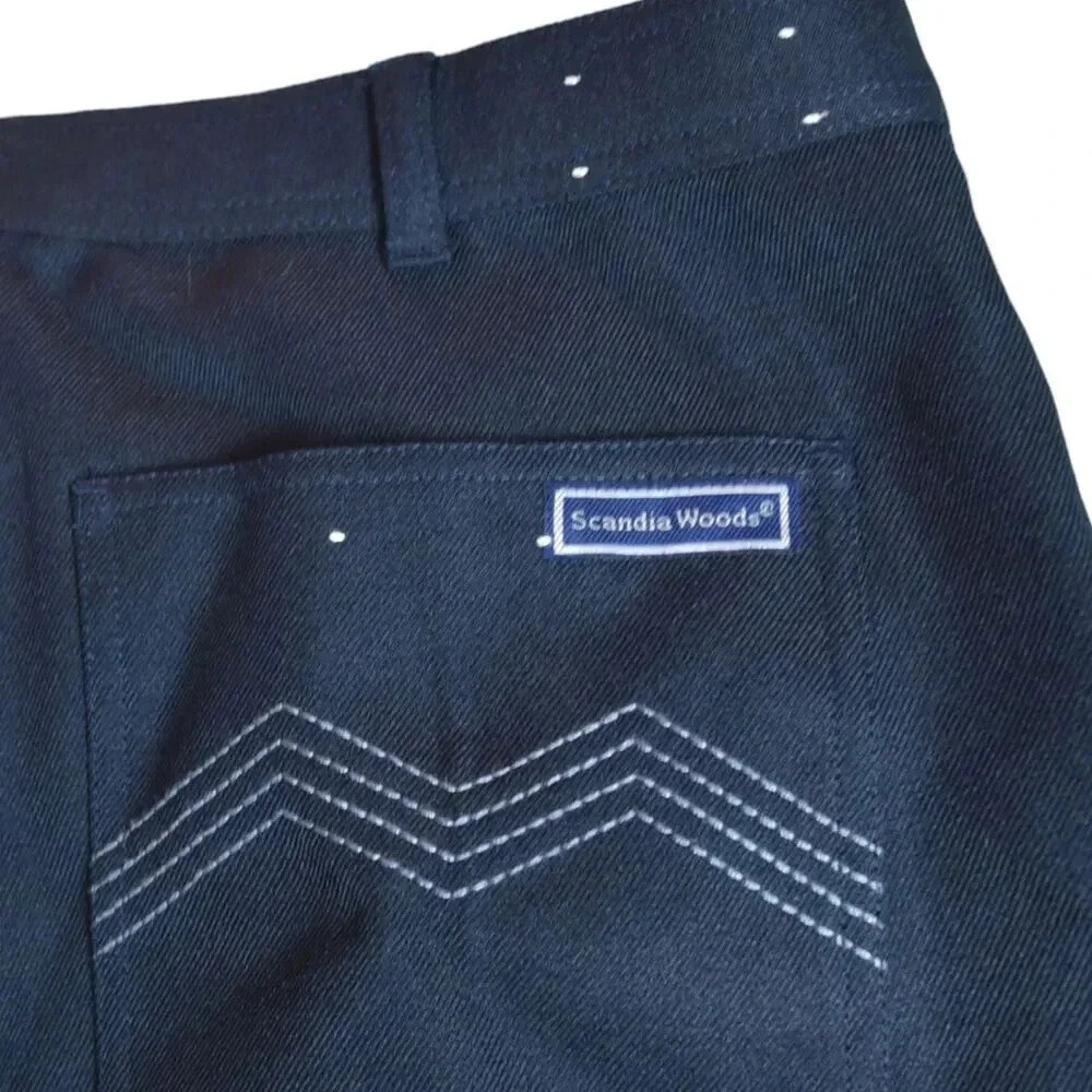 Vintage Scandia Woods True 70's Classic Polyester Menswear Pants Navy Sz 38